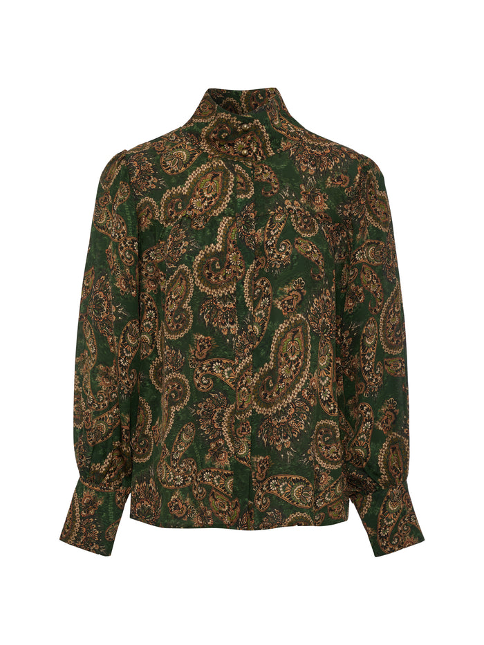 Uma High Neck Silk Shirt Decoratif