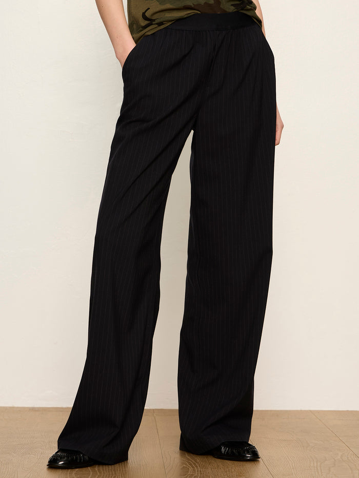 Uplift Pull-On Trouser Navy Pinstripe