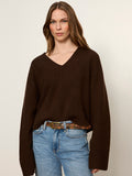 Vanna V-Neck Sweater Espresso Martini Petite Sizing