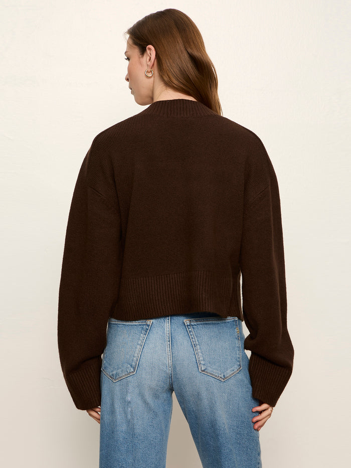 Vanna V-Neck Sweater Espresso Martini Petite Sizing