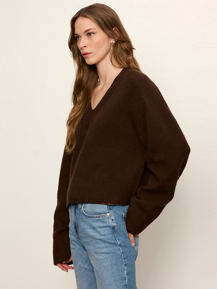Vanna V-Neck Sweater Espresso Martini