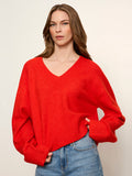 Vanna V-Neck Sweater Red Hot