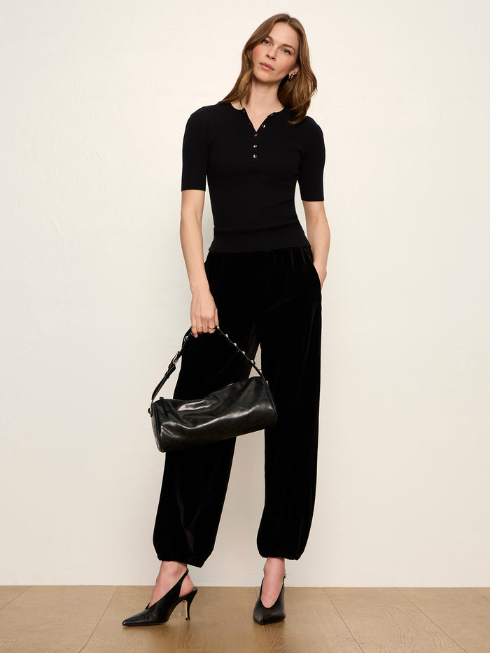 Velvet Micro Balloon Pant Black