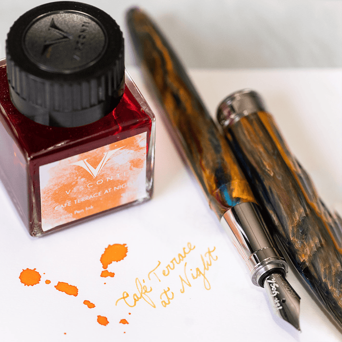 Visconti Van Gogh Ink Bottle - The Café Terrace at Night - Orange - 30ml - Pen Boutique Ltd