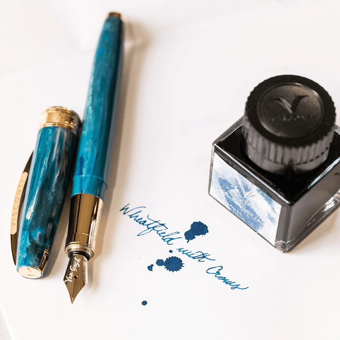Visconti Van Gogh Ink Bottle - Wheatfield with Crows - Blue - 30ml - Pen Boutique Ltd
