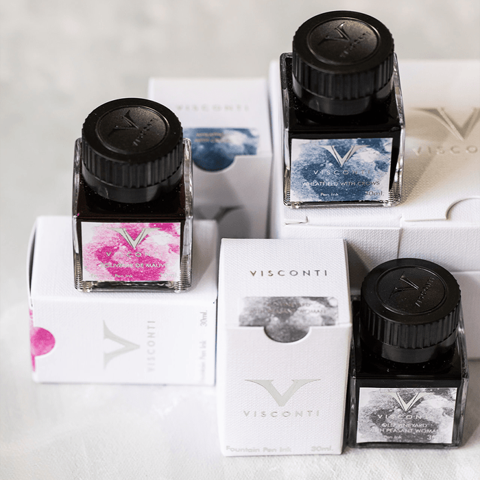 Visconti Van Gogh Ink Bottle - Wheatfield with Crows - Blue - 30ml - Pen Boutique Ltd