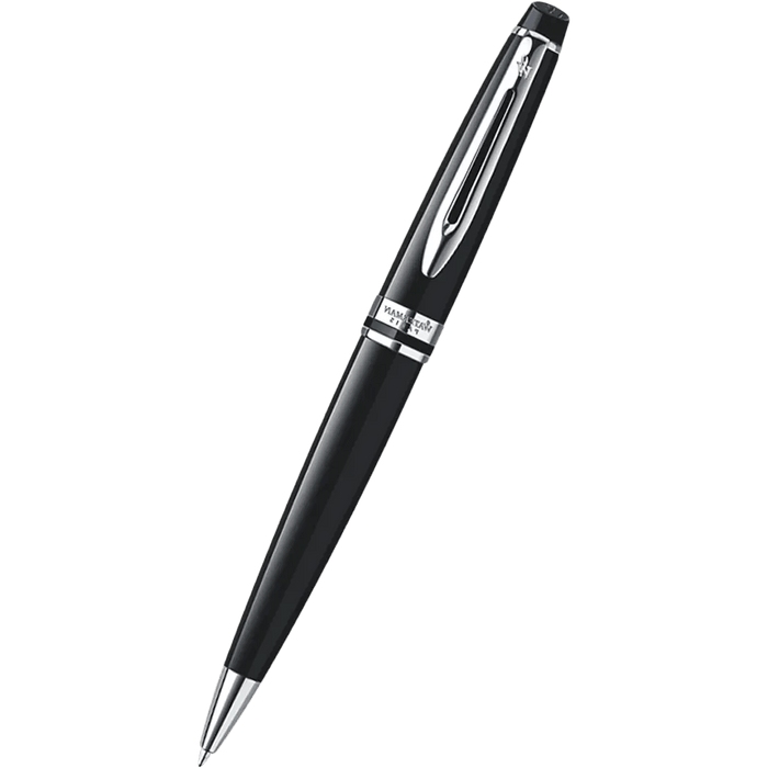 Waterman Expert Ballpoint Pen - Black - Chrome Trim - Pen Boutique Ltd