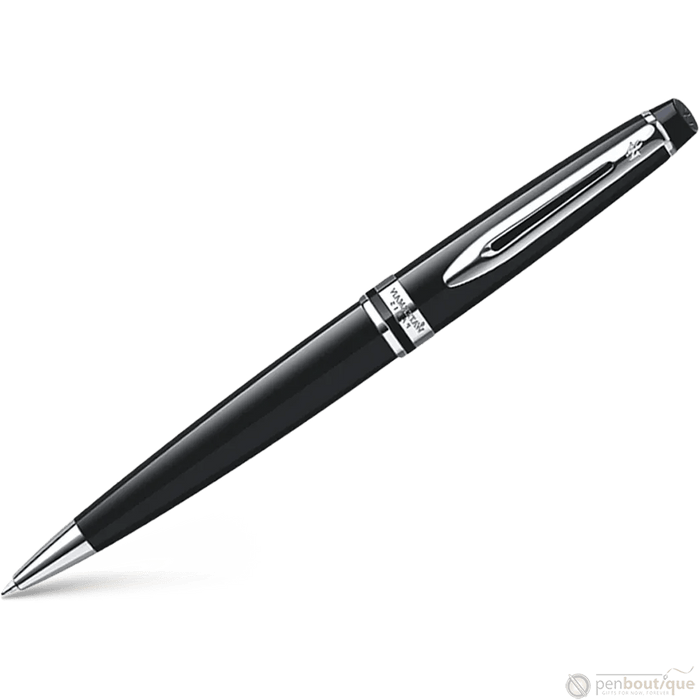 Waterman Expert Ballpoint Pen - Black - Chrome Trim - Pen Boutique Ltd