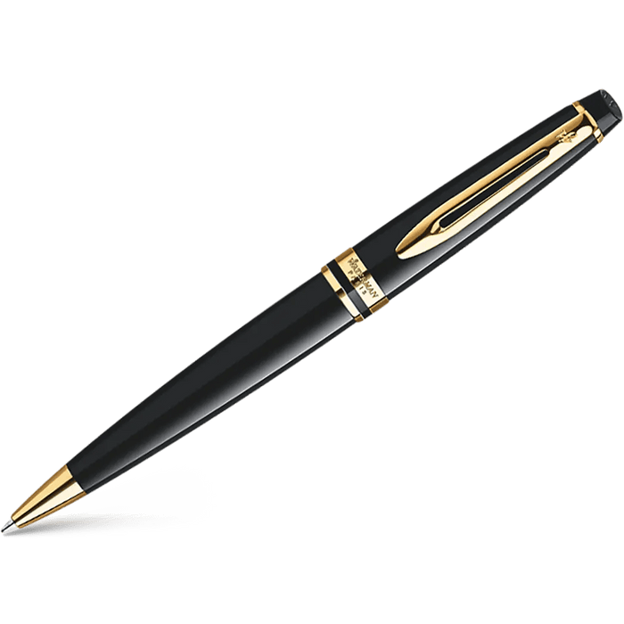 Waterman Expert Ballpoint Pen - Black - Gold Trim - Pen Boutique Ltd