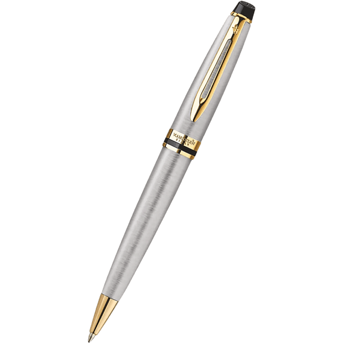 Waterman Expert Ballpoint Pen - Stainless Steel - Gold Trim - Pen Boutique Ltd