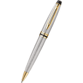 Waterman Expert Ballpoint Pen - Stainless Steel - Gold Trim - Pen Boutique Ltd