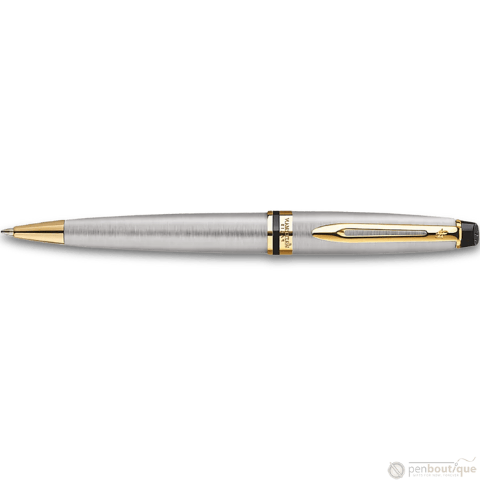 Waterman Expert Ballpoint Pen - Stainless Steel - Gold Trim - Pen Boutique Ltd