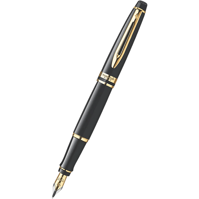 Waterman Expert Fountain Pen - Black - Gold Trim - Pen Boutique Ltd
