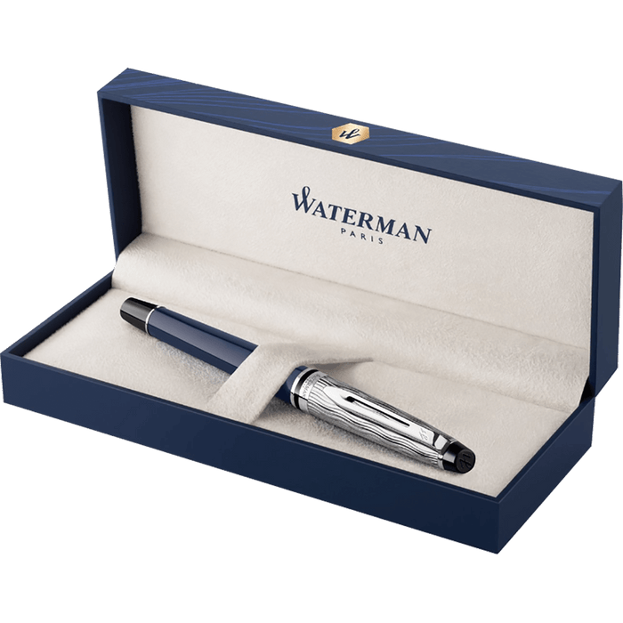 Waterman Expert L'Essence du Bleu Fountain Pen - Metal & Blue - Pen Boutique Ltd