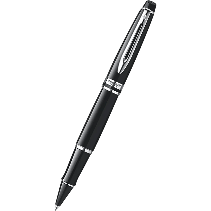 Waterman Expert Rollerball Pen - Black - Chrome Trim - Pen Boutique Ltd