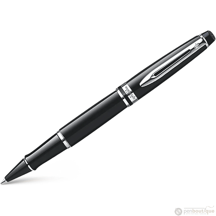 Waterman Expert Rollerball Pen - Black - Chrome Trim - Pen Boutique Ltd