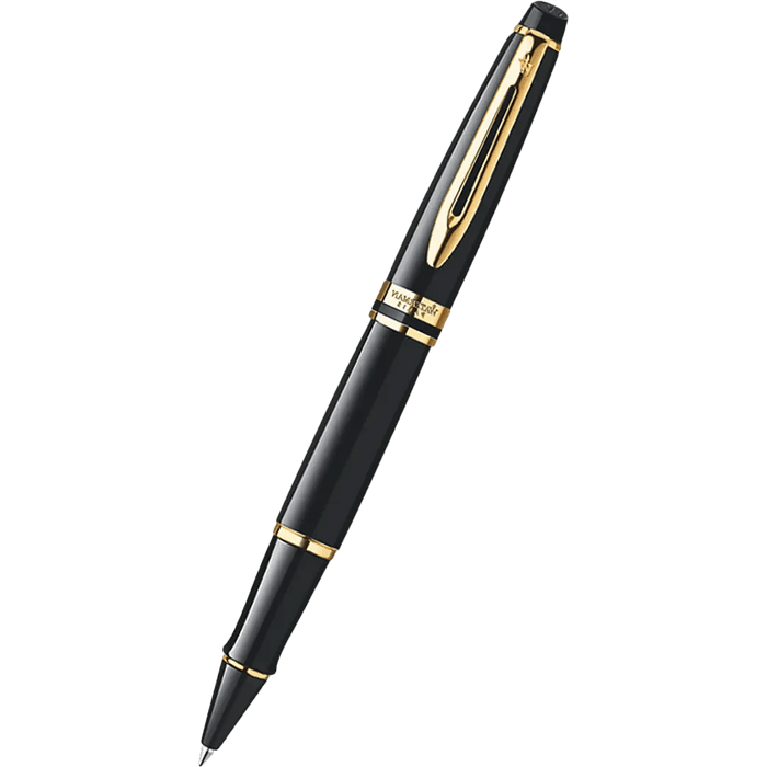 Waterman Expert Rollerball Pen - Black - Gold Trim - Pen Boutique Ltd