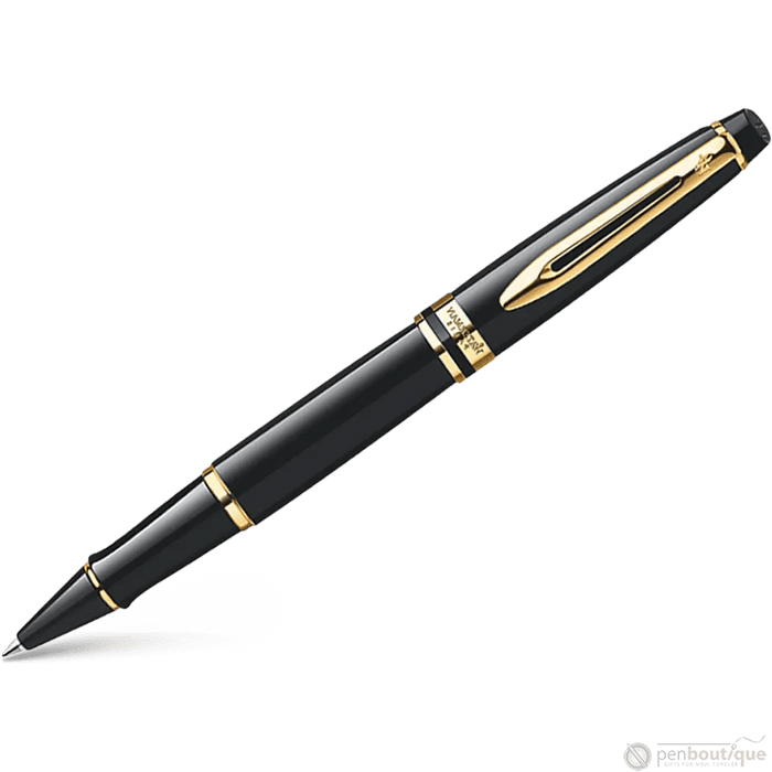Waterman Expert Rollerball Pen - Black - Gold Trim - Pen Boutique Ltd