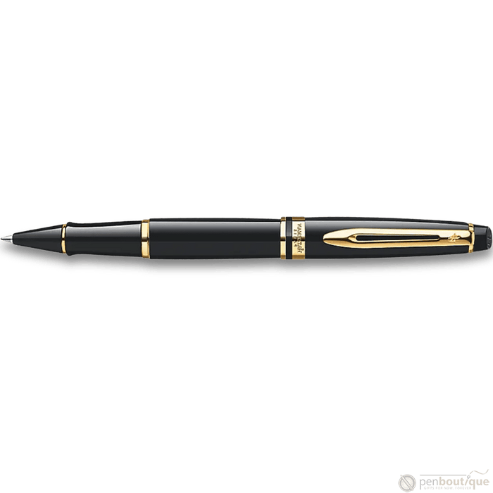 Waterman Expert Rollerball Pen - Black - Gold Trim - Pen Boutique Ltd