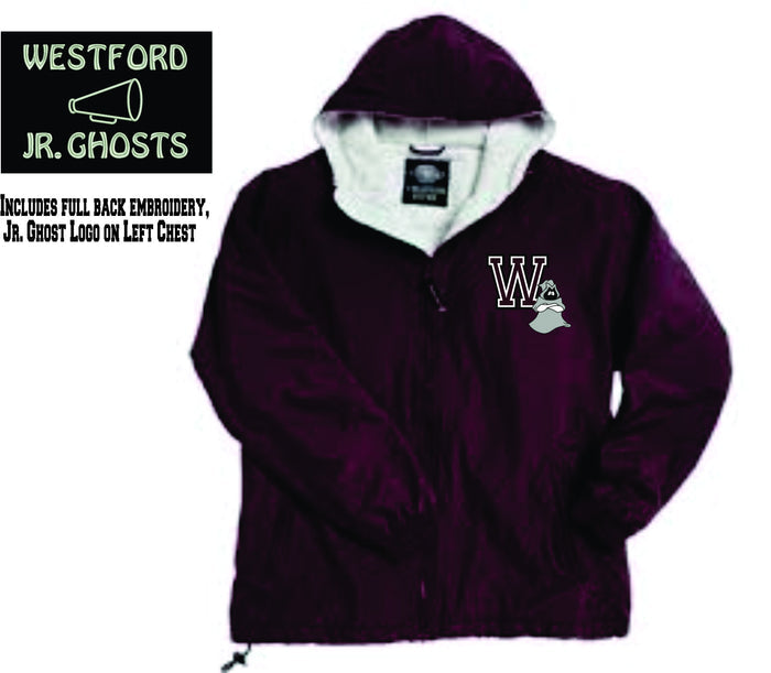 Westford Jr. Ghosts Hooded Performer Jacket / Charles River 9921/8921 (Choice of Football or Cheer Back)