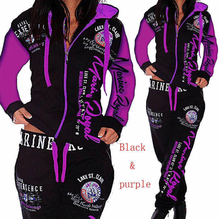 Women 2PCS Sportwear Winter Female Suit Fashion Hooded Joggers Women's Sports Suit Sets tracksuit set