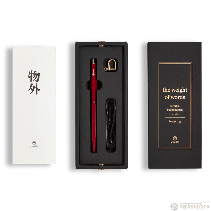 YStudio Brassing Portable Ballpoint Pen - Red - Pen Boutique Ltd