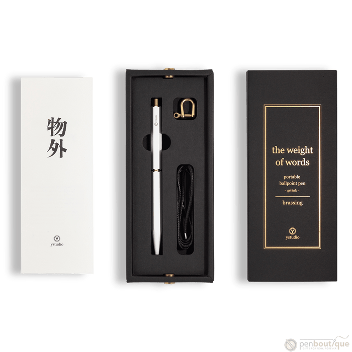 YStudio Brassing Portable Ballpoint Pen - White - Pen Boutique Ltd