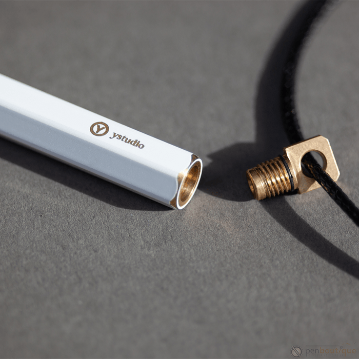 YStudio Brassing Portable Ballpoint Pen - White - Pen Boutique Ltd