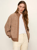 Zip Up Sweater Jacket Heather Cocoa